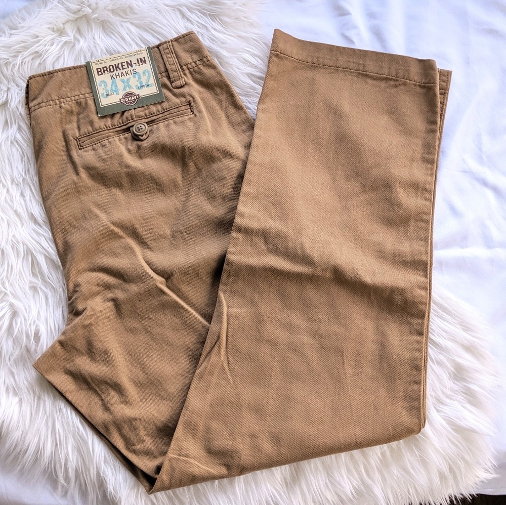 NWT Old Navy Broken in Khakis 34x32